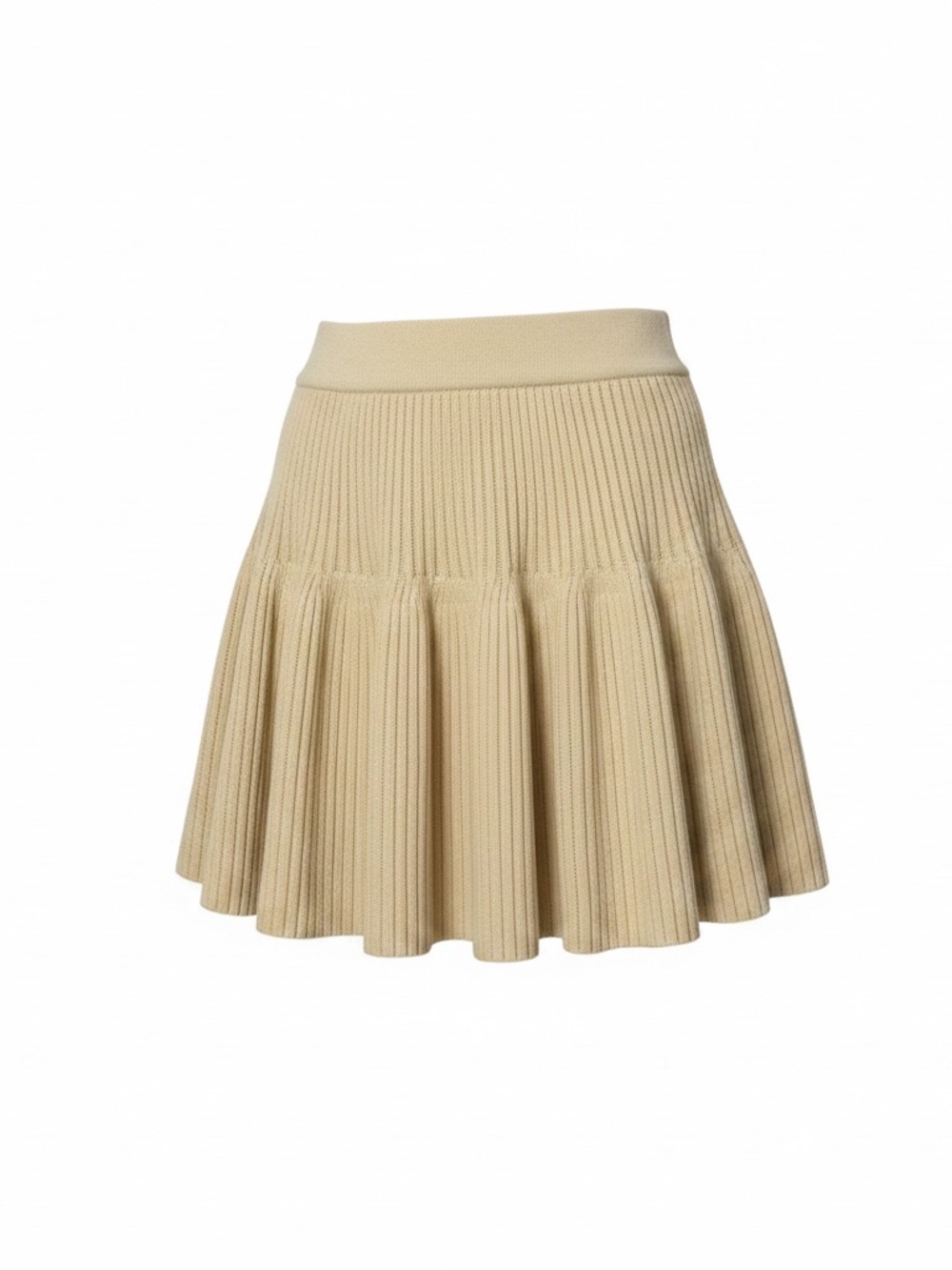 Hippie Rose Ribbed Flared Mini Skirt in Yellow